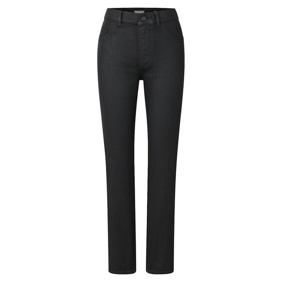 DL1961 Patti Straight High-Rise Vintage Jeans In Black Coated - 26 - Picture 1 of 3